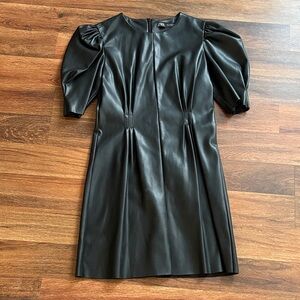 Zara Black Puff Sleeve Mini Dress